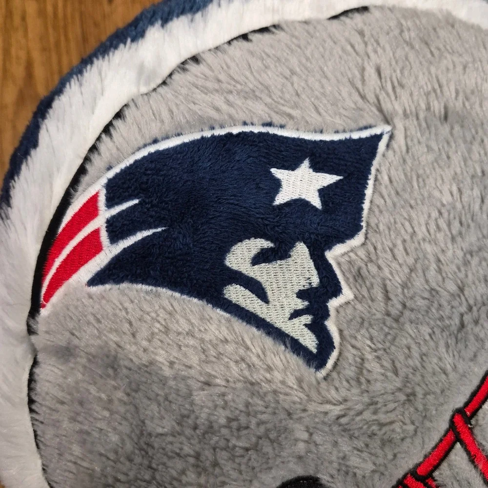 NFL New England Patriots Helmet Plush Decorative Pillow Navy Blue Grey Soft